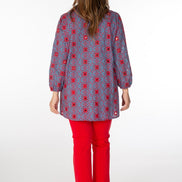 Audrey Trousers in Red Cotton with Baschina Waistband