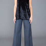 Paros Top in Black Velvet