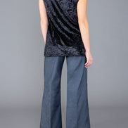 Paros Top in Black Velvet