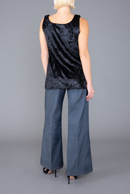 Paros Top in Black Velvet