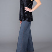 Paros Top in Black Velvet