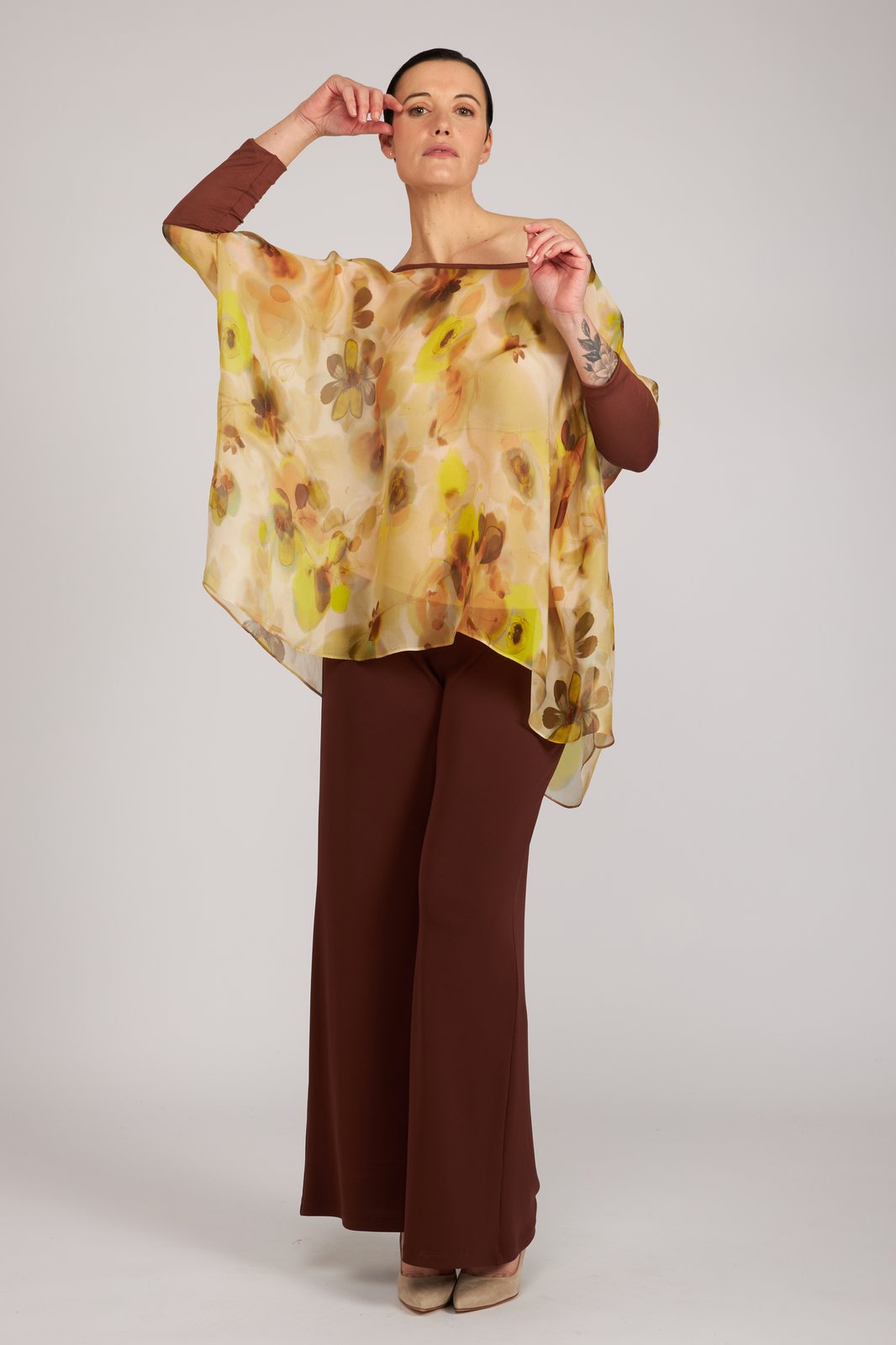 Top Camilla voile stampa fiori