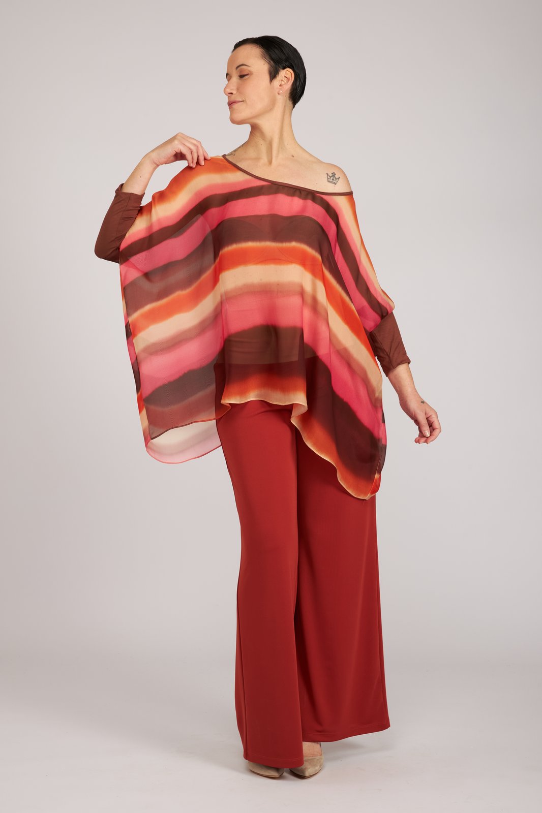 Top Camilla voile stampa sunset