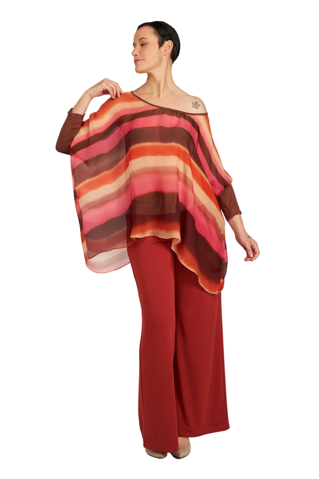 Top Camilla voile stampa sunset