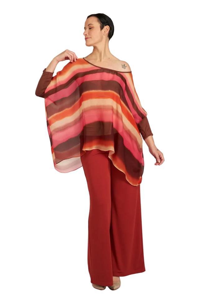 Top Camilla voile stampa sunset