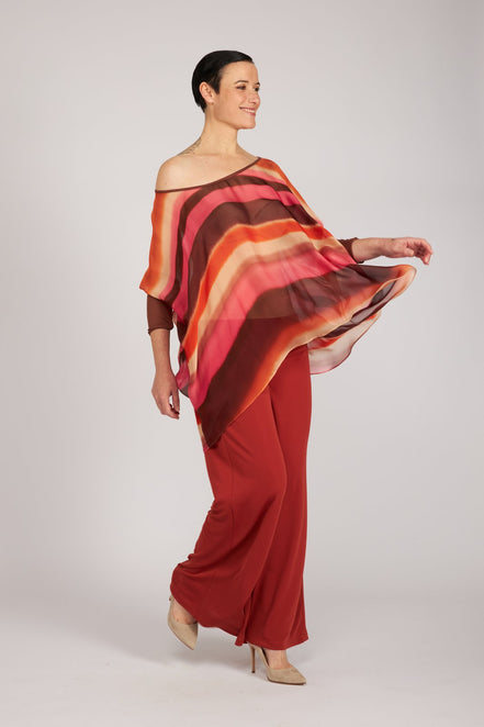 Top Camilla voile stampa sunset