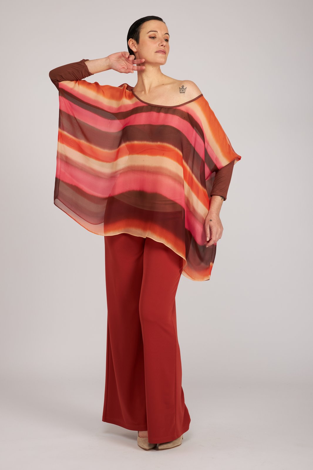 Top Camilla voile stampa sunset