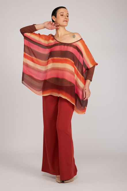 Top Camilla voile stampa sunset