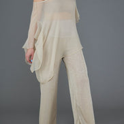 Capri Top in Beige Silk Chiffon
