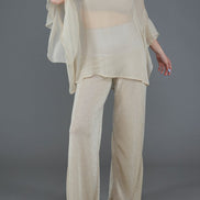 Capri Top in Beige Silk Chiffon