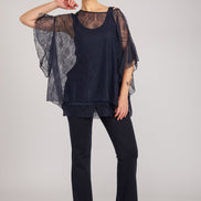 Top Capri pizzo blu