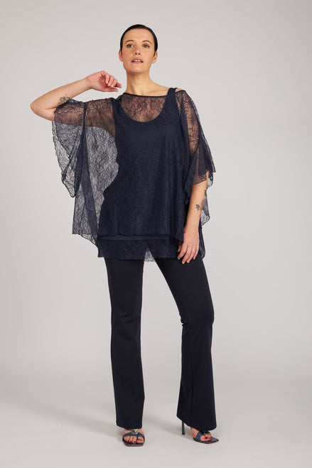 Top Capri pizzo blu