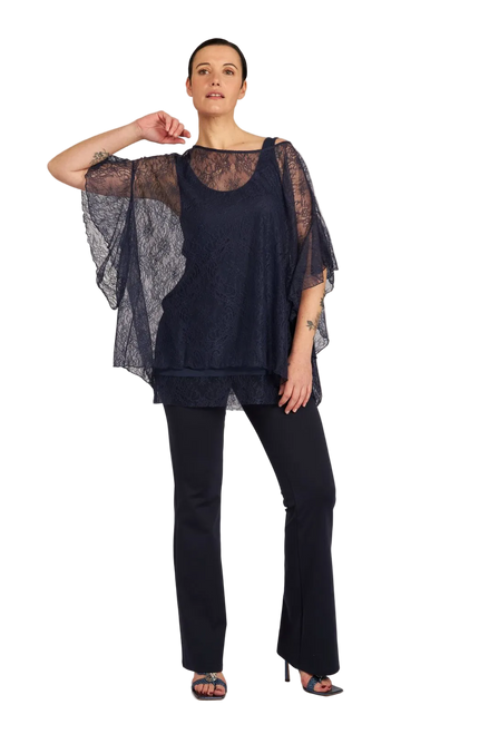 Top Capri pizzo blu