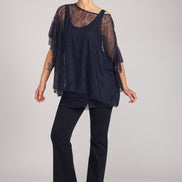Top Capri pizzo blu