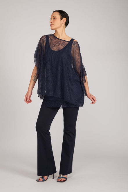 Top Capri pizzo blu