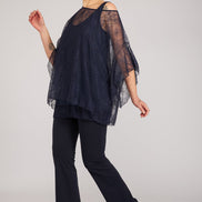 Top Capri pizzo blu