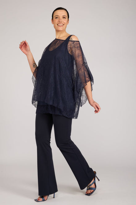 Top Capri pizzo blu