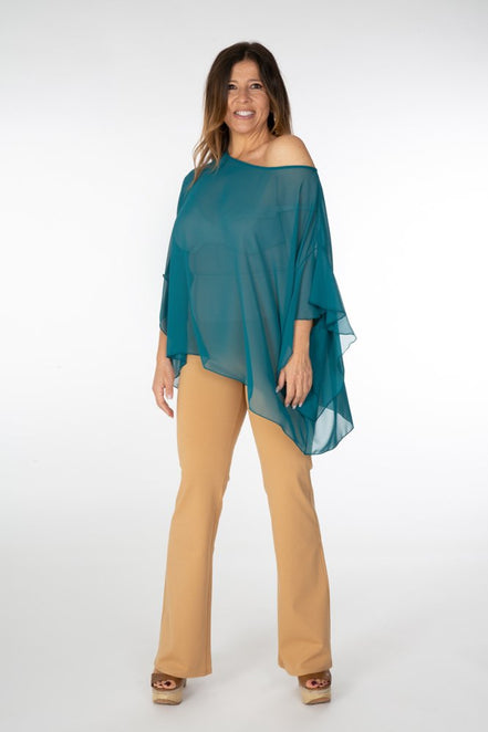 Top Capri voile ottanio