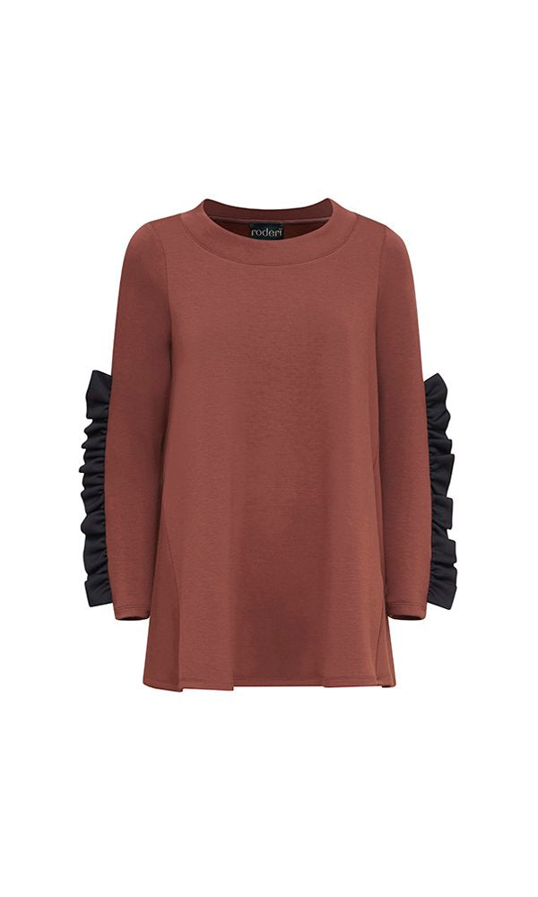 Seoul Top in Cocoa and Black