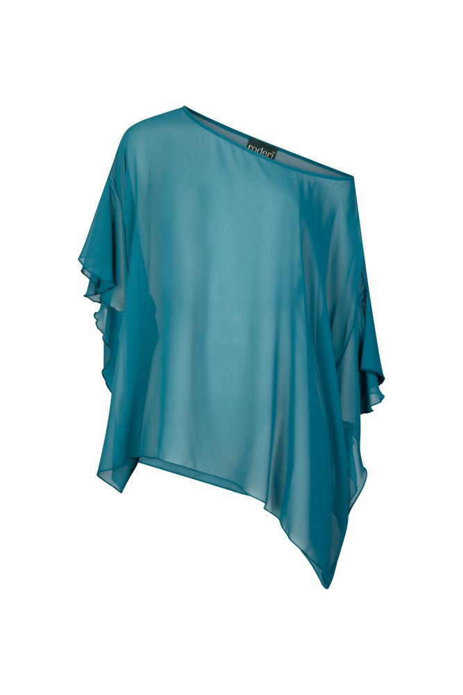 Top Capri voile ottanio