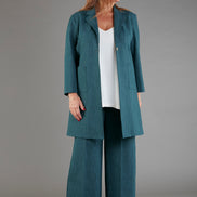 Procida Jacket in Green Pinstripe