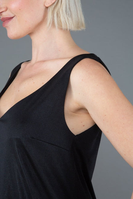Top Paros Jersey lurex nero