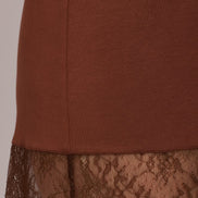 Top Lisa cioccolato con pizzo