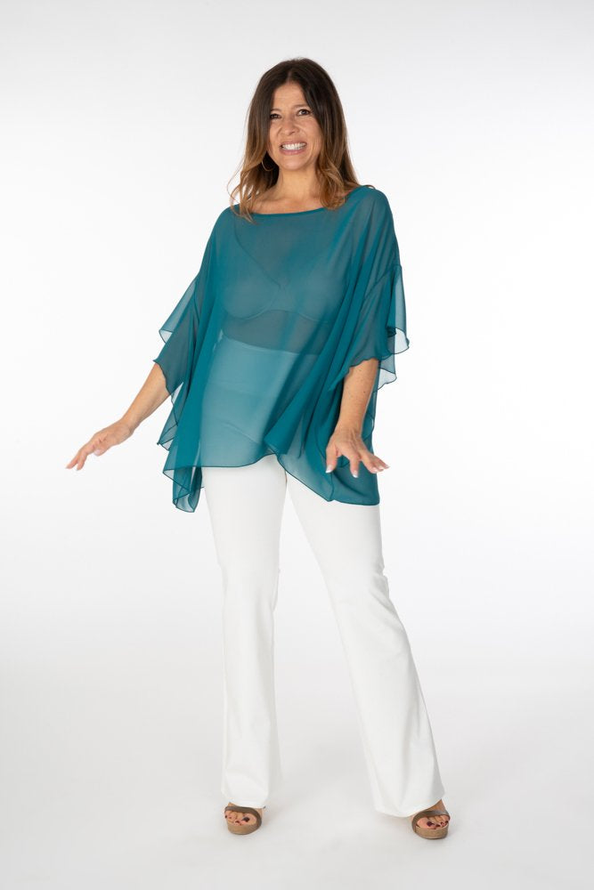 Top Capri voile ottanio