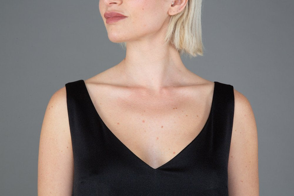 Top Paros Jersey lurex nero