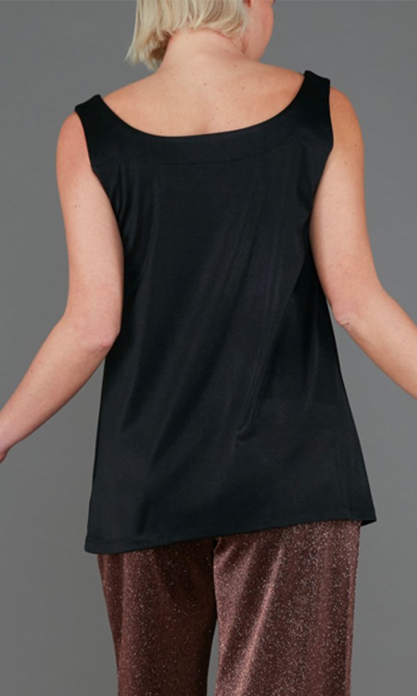 Top Paros Jersey lurex nero