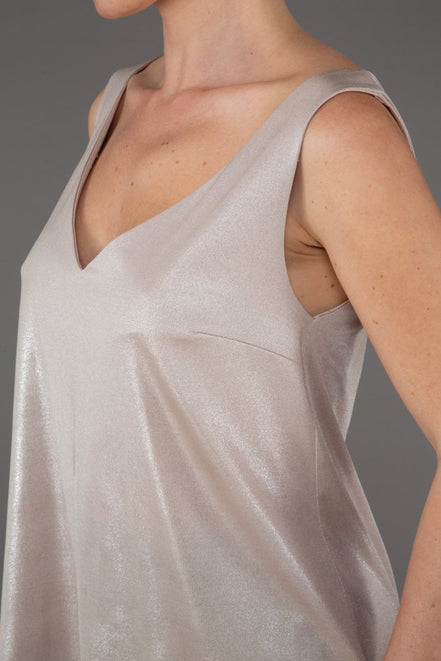 Top Paros Jersey lurex platino