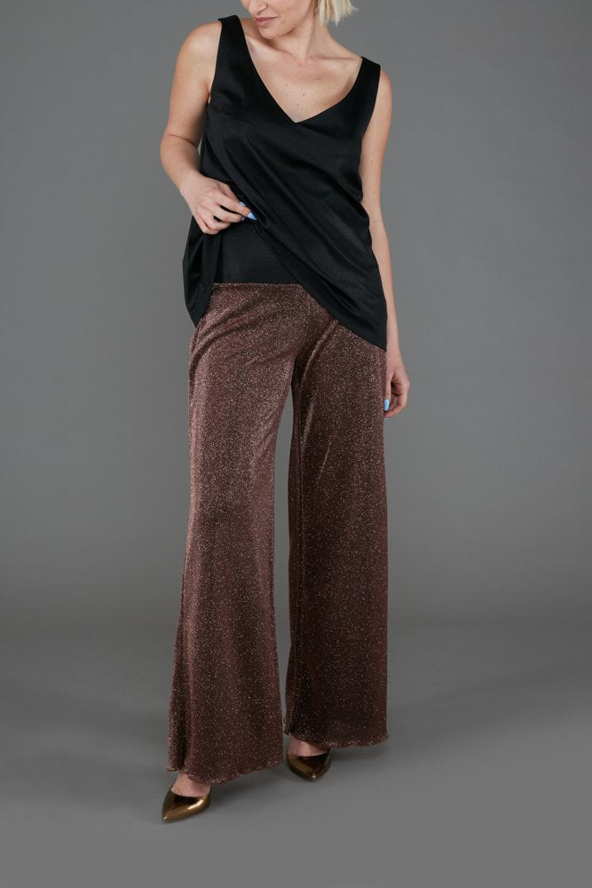 Top Paros Jersey lurex nero