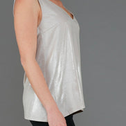 Top Paros Jersey lurex platino