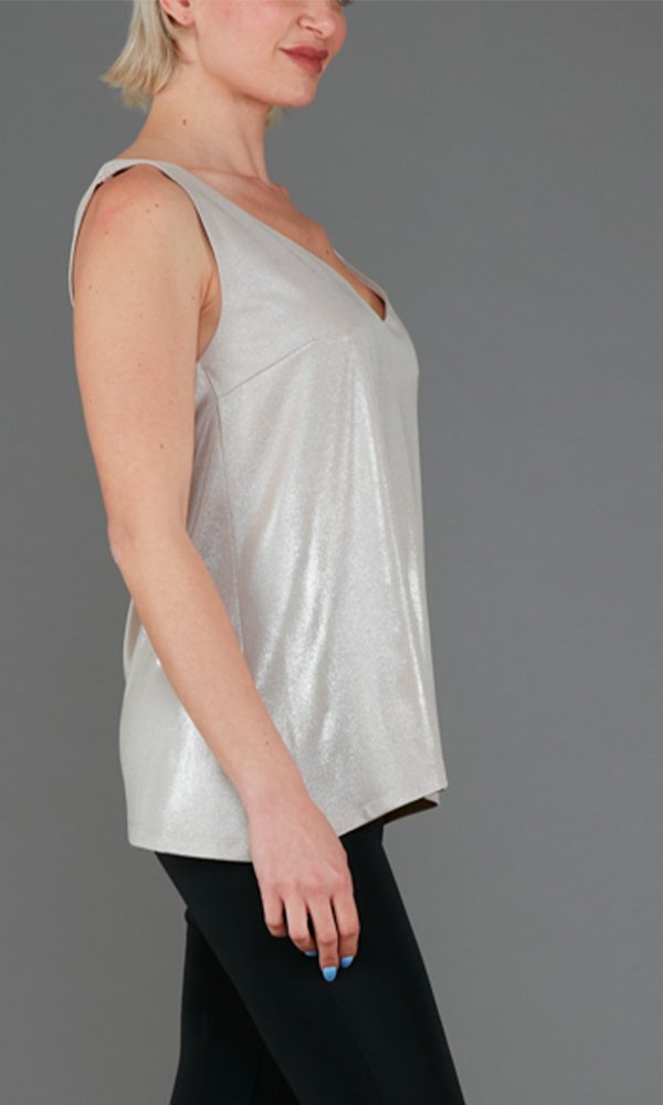 Top Paros Jersey lurex platino