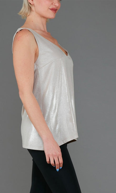 Top Paros Jersey lurex platino
