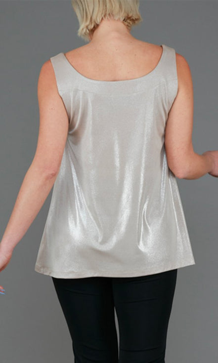 Top Paros Jersey lurex platino