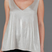 Top Paros Jersey lurex platino
