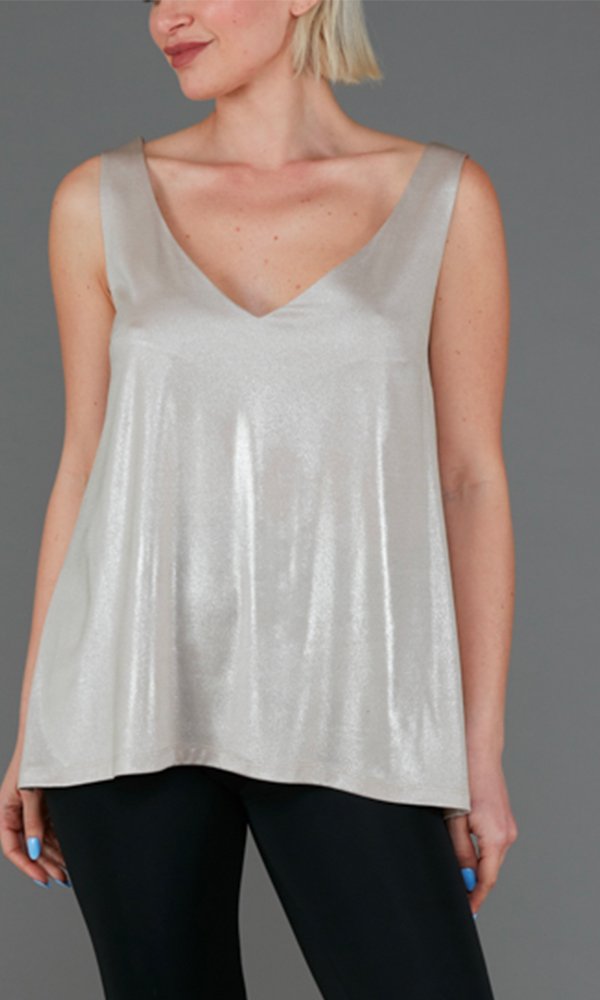 Top Paros Jersey lurex platino