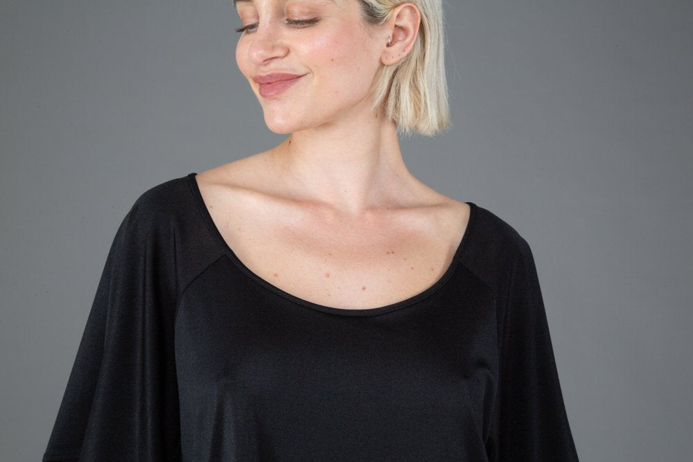 Top Salina Jersey Lurex Nero