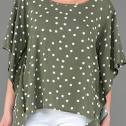 Top Salina Pois Bianchi su Verde