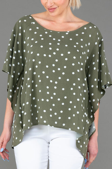 Top Salina Pois Bianchi su Verde
