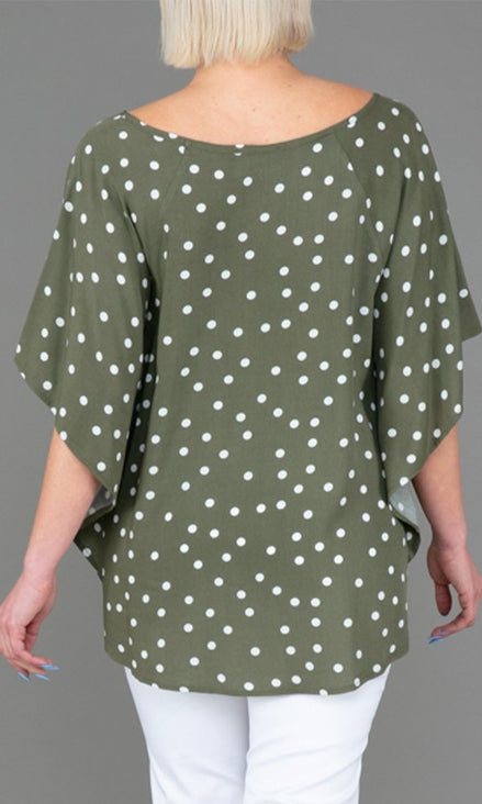 Top Salina Pois Bianchi su Verde