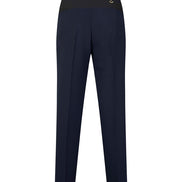Panta Torino crepe satin blu con baschina