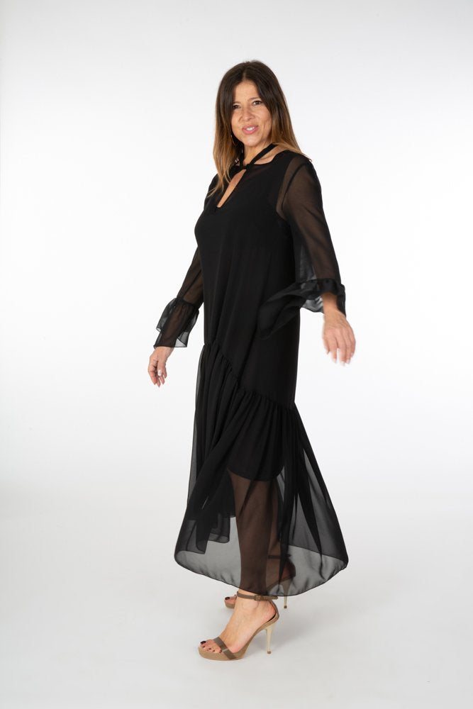 Abito Romantic Saint Tropez voile nero