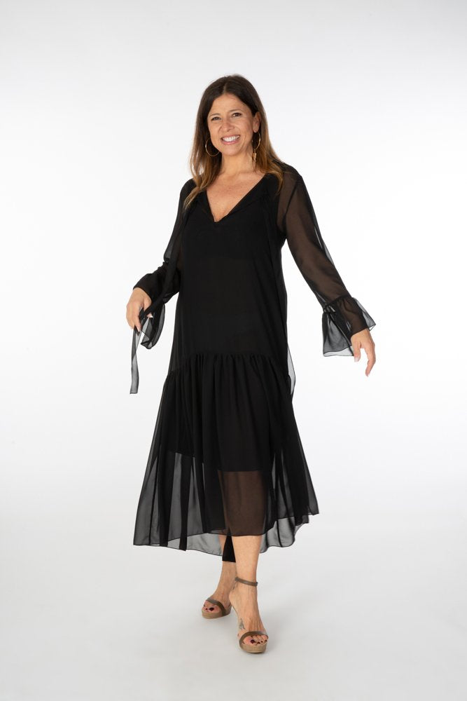Abito Romantic Saint Tropez voile nero